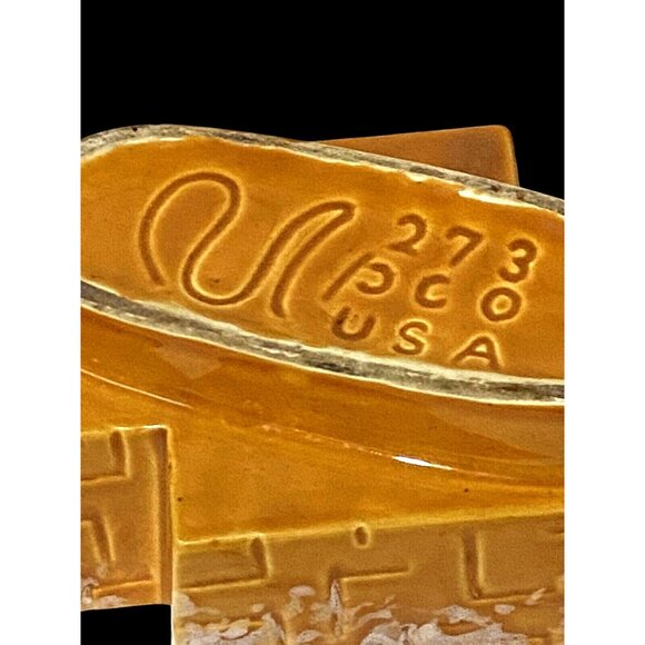 Vintage USA #273 Pottery Planter With Textured Design & Drip Glaze Finish - Picture 4 of 7